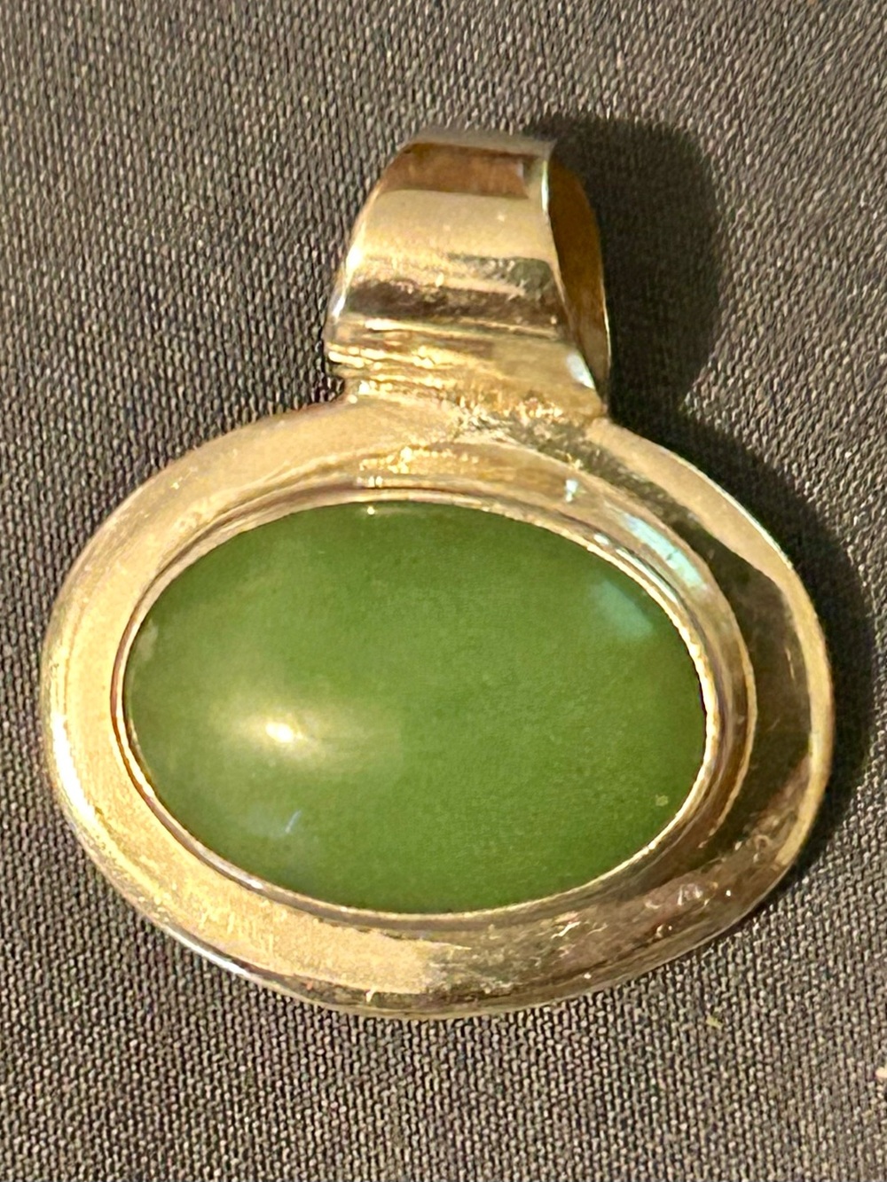 Nephrite Jade Stone Set In 925 Sterling Silver Pendant - Women's Jewelry
